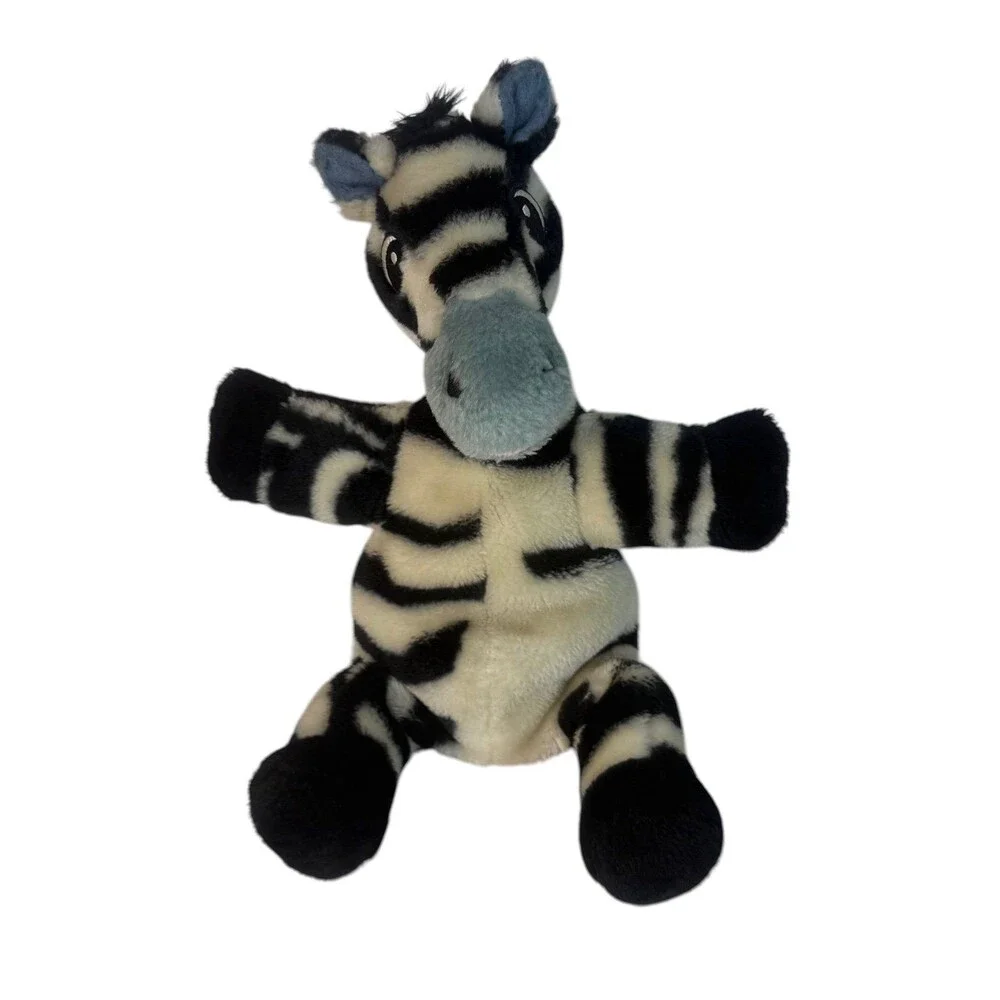 Awana Clubs International Zip E. Zebra Plush Hand Puppet Black White Striped 13